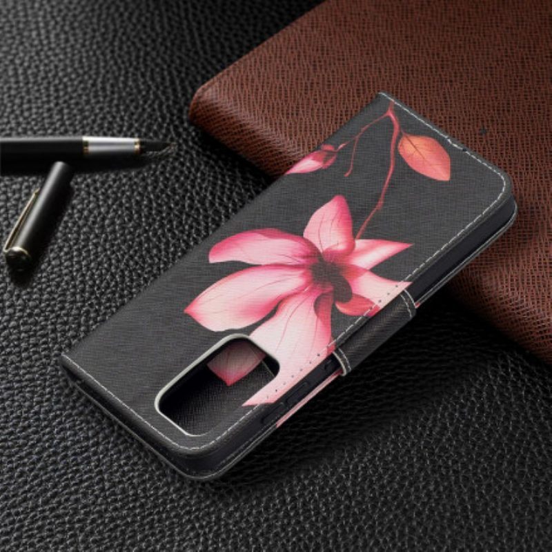 Flip Case voor Samsung Galaxy A52 4G / A52 5G / A52s 5G Roze Bloem