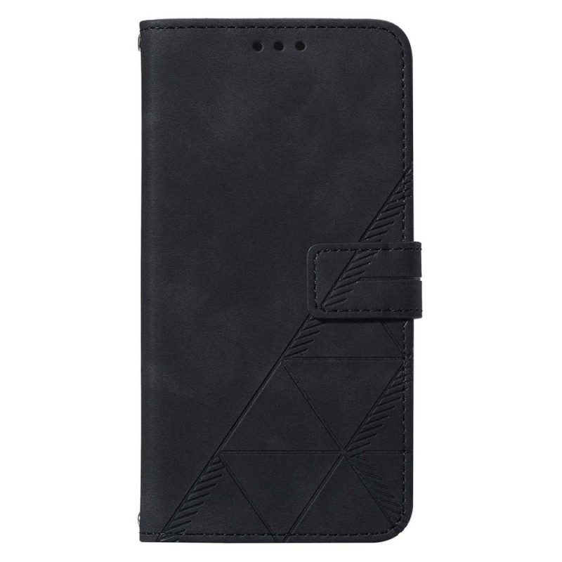 Flip Case voor Samsung Galaxy A54 5G Met Ketting Riem Driehoeken