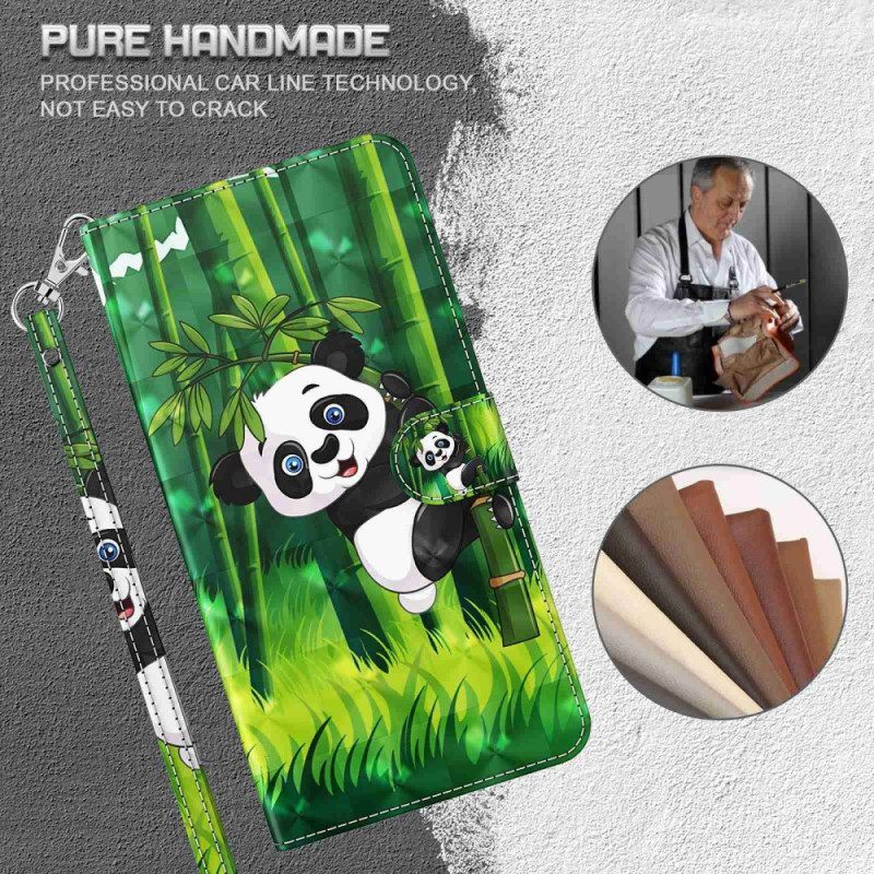 Flip Case voor Samsung Galaxy S23 5G Panda Bamboe