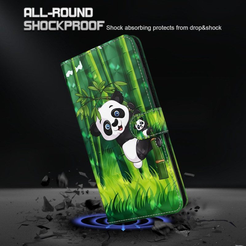 Flip Case voor Samsung Galaxy S23 5G Panda Bamboe