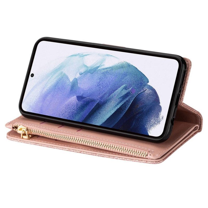Flip Case voor Samsung Galaxy S23 5G Portemonnee Leren Portemonnee Met Pailletten