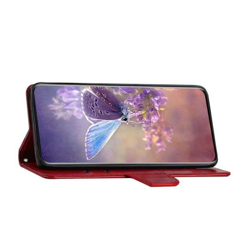 Flip Case voor Samsung Galaxy S23 5G Tweekleurige Barokke Vlinder