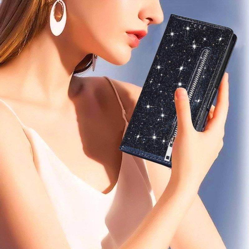 Flip Case voor Samsung Galaxy S23 Ultra 5G Glitter Portemonnee
