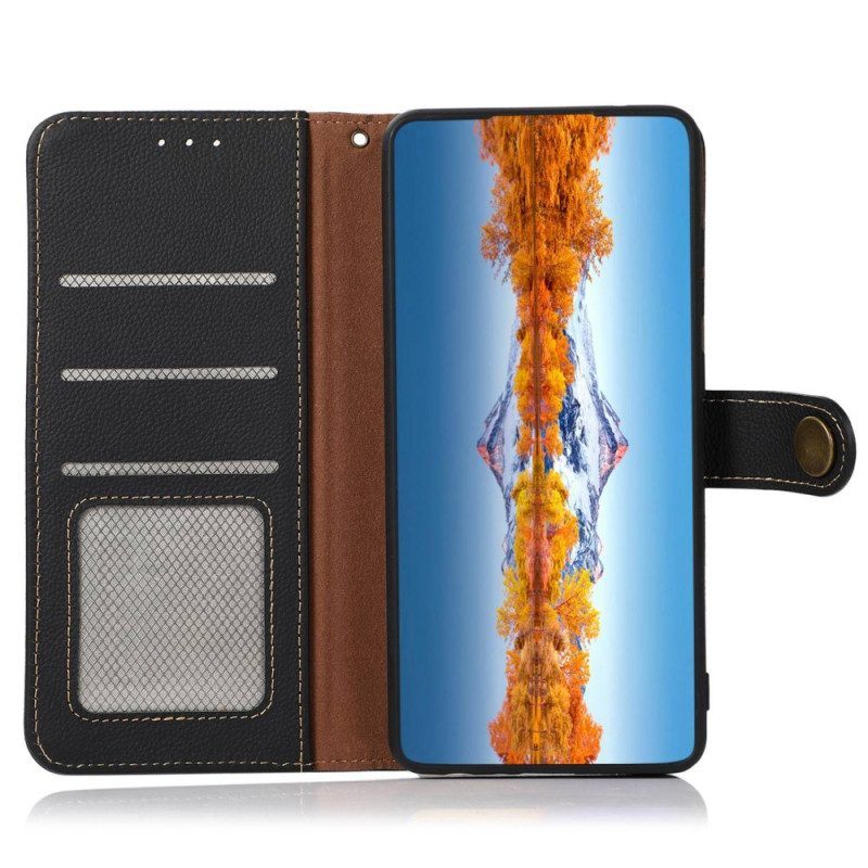 Flip Case voor Samsung Galaxy S23 Ultra 5G Khazneh Rfid Echt Leer