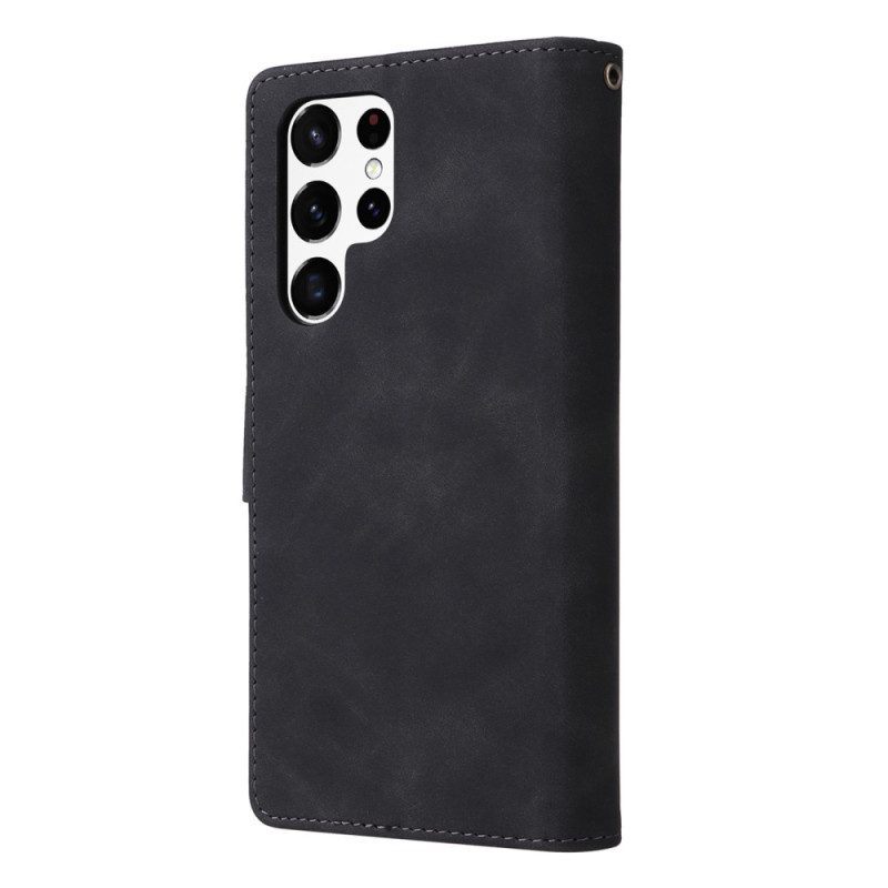 Flip Case voor Samsung Galaxy S23 Ultra 5G Zakje Met Rits