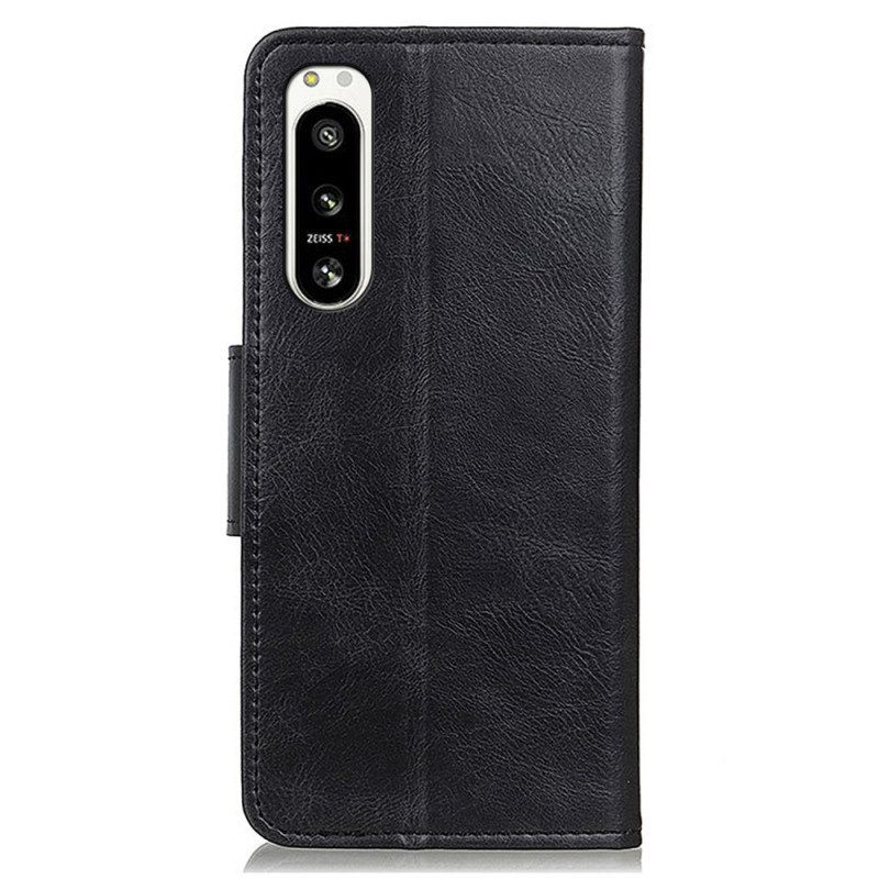 Flip Case voor Sony Xperia 5 IV Stijl Lederen Gesp Omkeerbaar