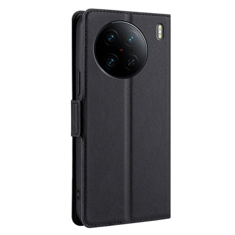 Flip Case voor Vivo X90 Pro Finesse Dubbele Sluiting