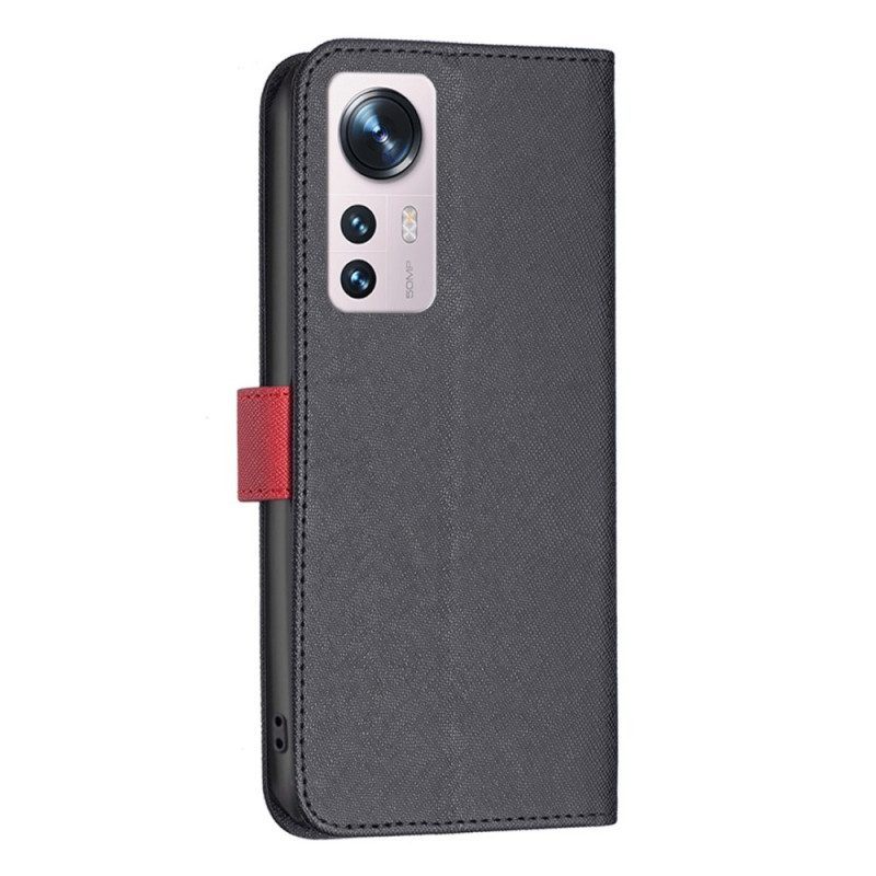 Flip Case voor Xiaomi 12 / 12X Tweekleurige Binfen-kleur