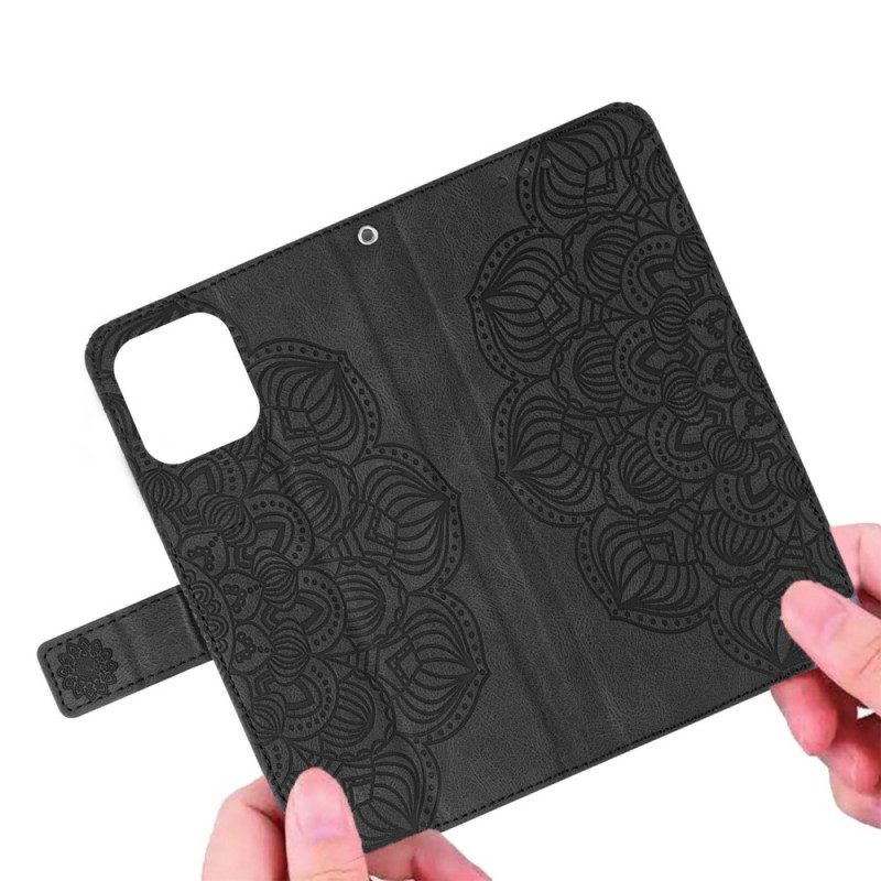 Flip Case voor Xiaomi 12T / 12T Pro Met Ketting Barokke Mandala Met Bandjes