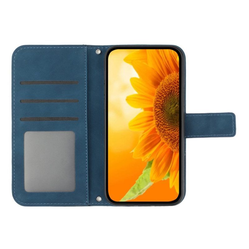 Flip Case voor Xiaomi 13 Lite Bloem Met Schouderriem