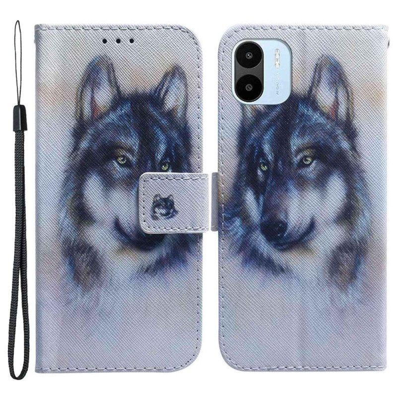 Flip Case voor Xiaomi Redmi A1 Aquarel Wolf