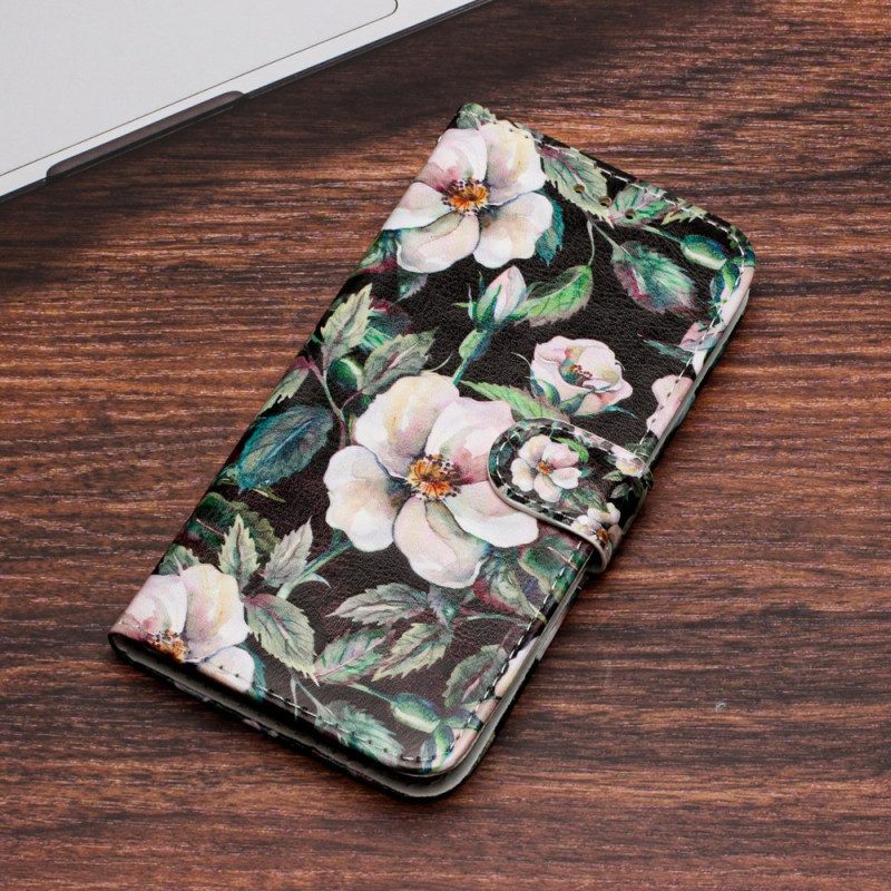 Flip Case voor Xiaomi Redmi A1 Met Ketting Riem Magnolia's