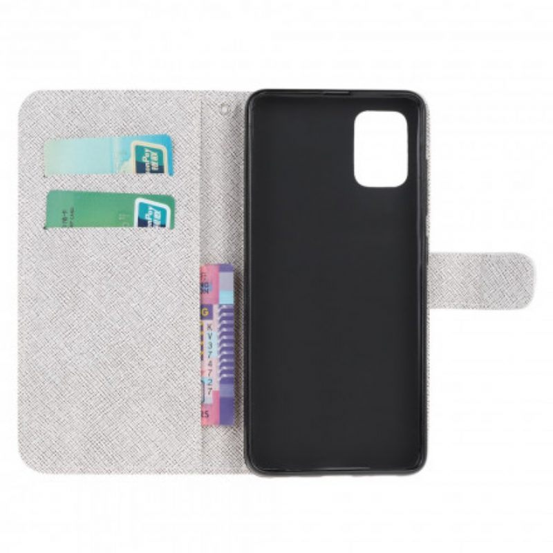 Flip Case voor Xiaomi Redmi Note 10 / 10S Met Ketting Maanband Bloemen