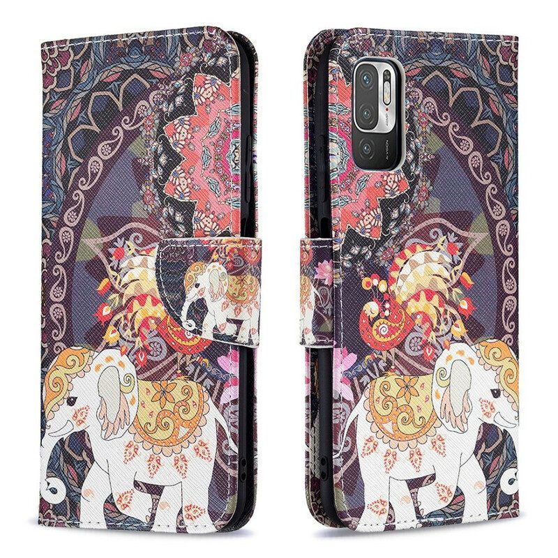 Flip Case voor Xiaomi Redmi Note 10 5G Indische Olifant