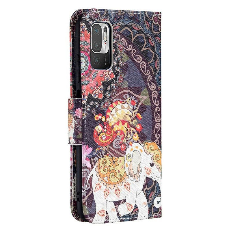 Flip Case voor Xiaomi Redmi Note 10 5G Indische Olifant