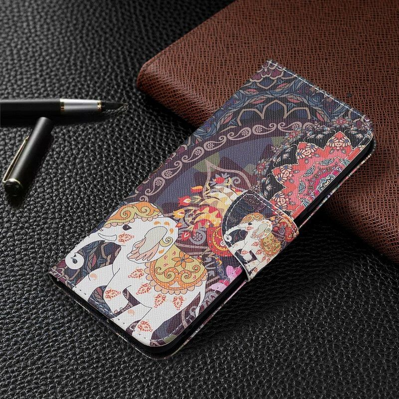 Flip Case voor Xiaomi Redmi Note 10 5G Indische Olifant