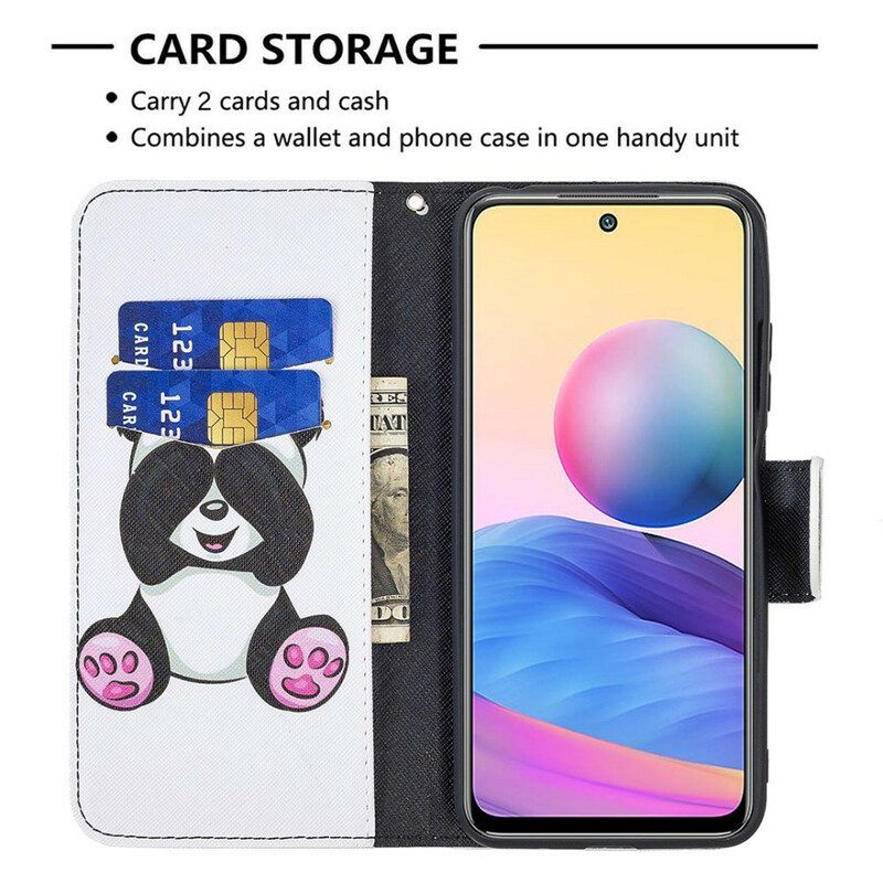 Flip Case voor Xiaomi Redmi Note 10 5G Panda-plezier