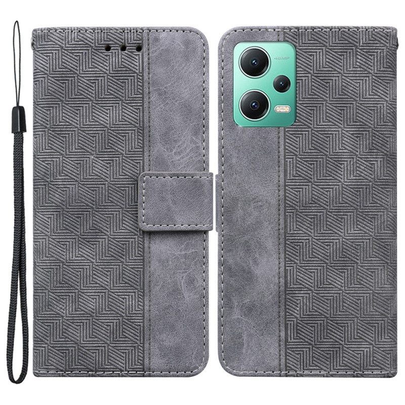 Flip Case voor Xiaomi Redmi Note 12 5G Met Ketting Patroon Met Bandjes