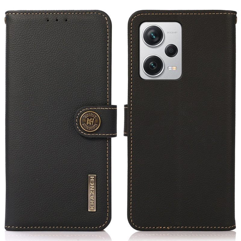 Flip Case voor Xiaomi Redmi Note 12 Pro Plus Khazneh Rfid Echt Leer