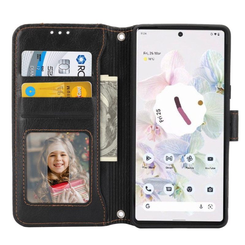 Folio-hoesje voor Google Pixel 7 Portemonnee Portemonnee Met Lanyard En Schouderriem