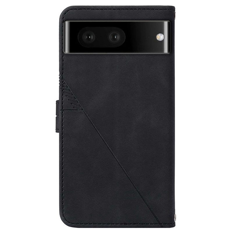 Folio-hoesje voor Google Pixel 7 Pro Driehoeken Met Schouderriem