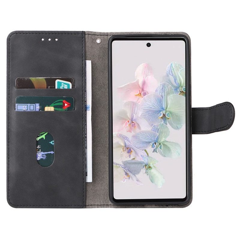 Folio-hoesje voor Google Pixel 7 Pro Met Ketting Gekleurde Imitatieleren Band