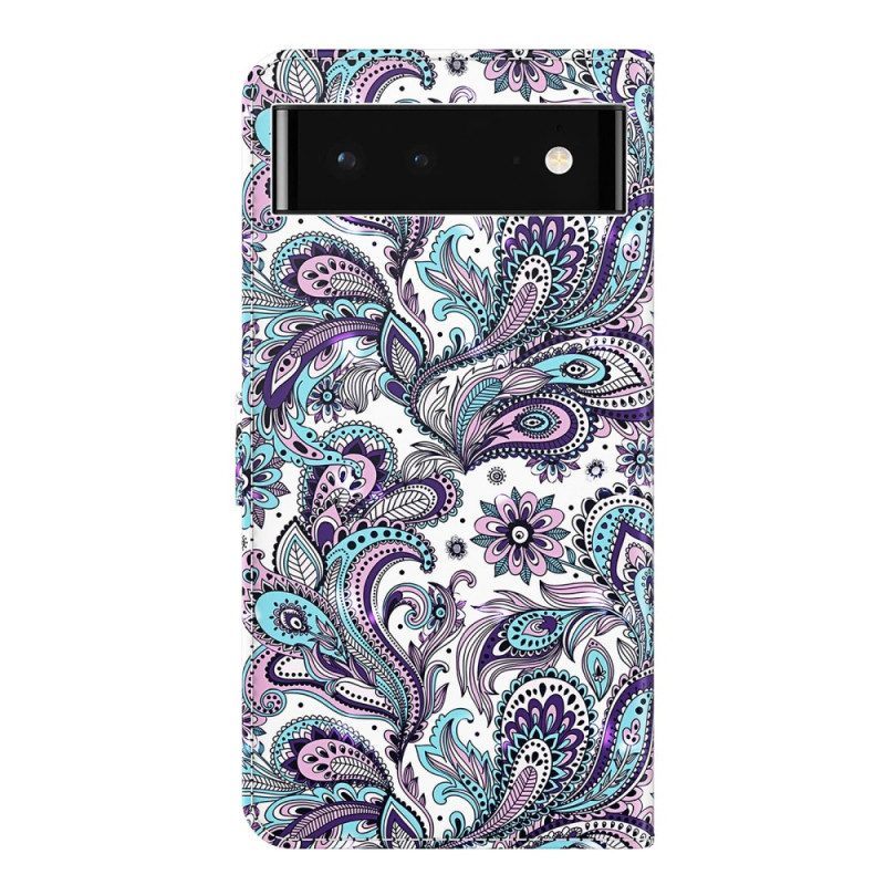 Folio-hoesje voor Google Pixel 7 Pro Met Ketting Paisley-patroon Met Bandjes