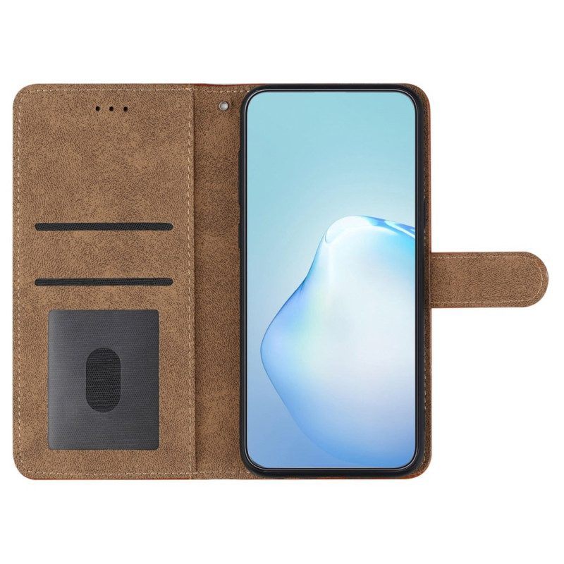 Folio-hoesje voor Google Pixel 7A Met Ketting Strappy Geometrische Lederen Stijl