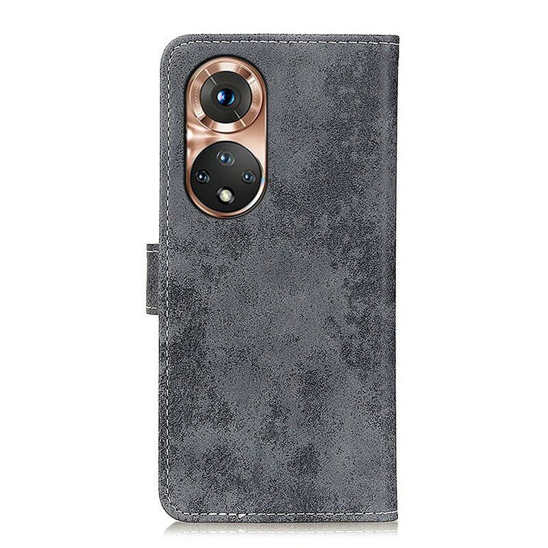 Folio-hoesje voor Honor 50 Vintage Leereffect