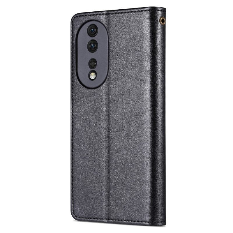 Folio-hoesje voor Honor 90 Pro Azns Ledereffect