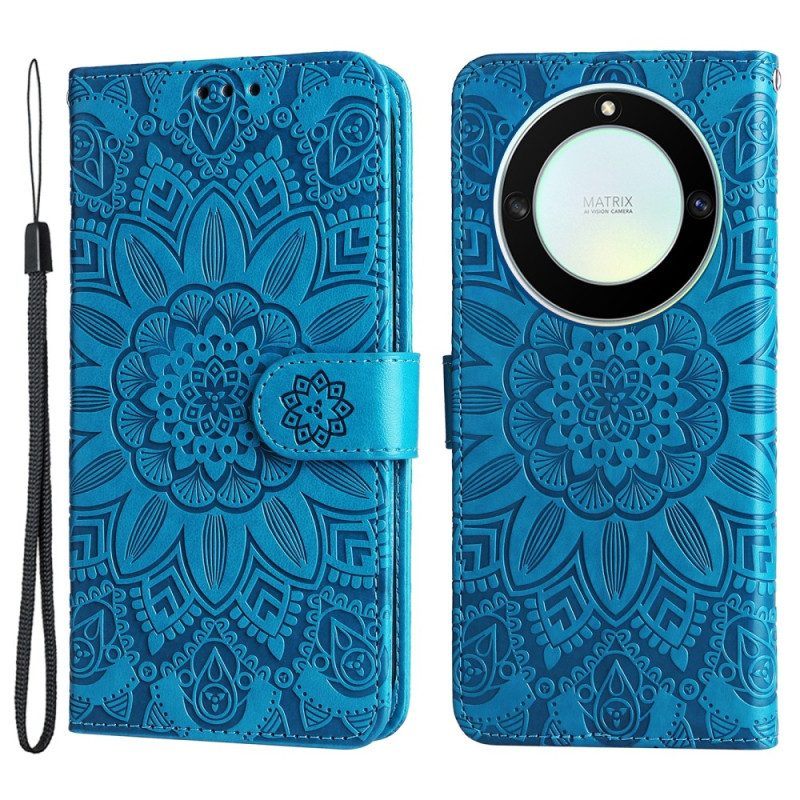 Folio-hoesje voor Honor Magic 5 Lite Mandala Zon Met Lanyard