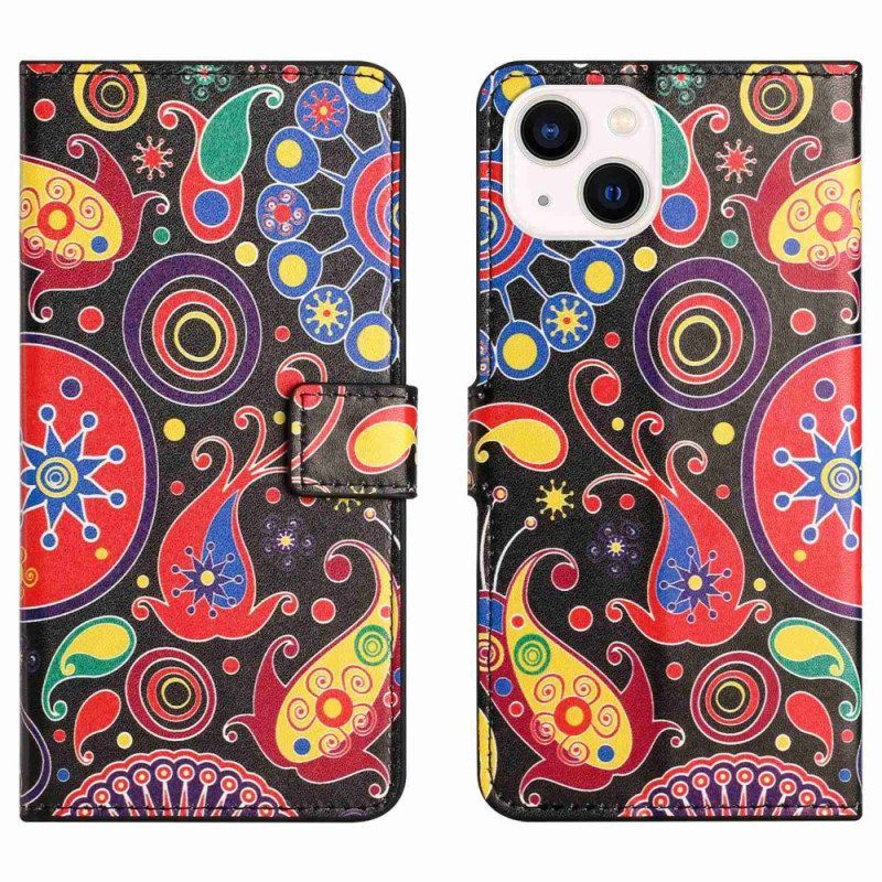 Folio-hoesje voor iPhone 14 Galaxy Patroon