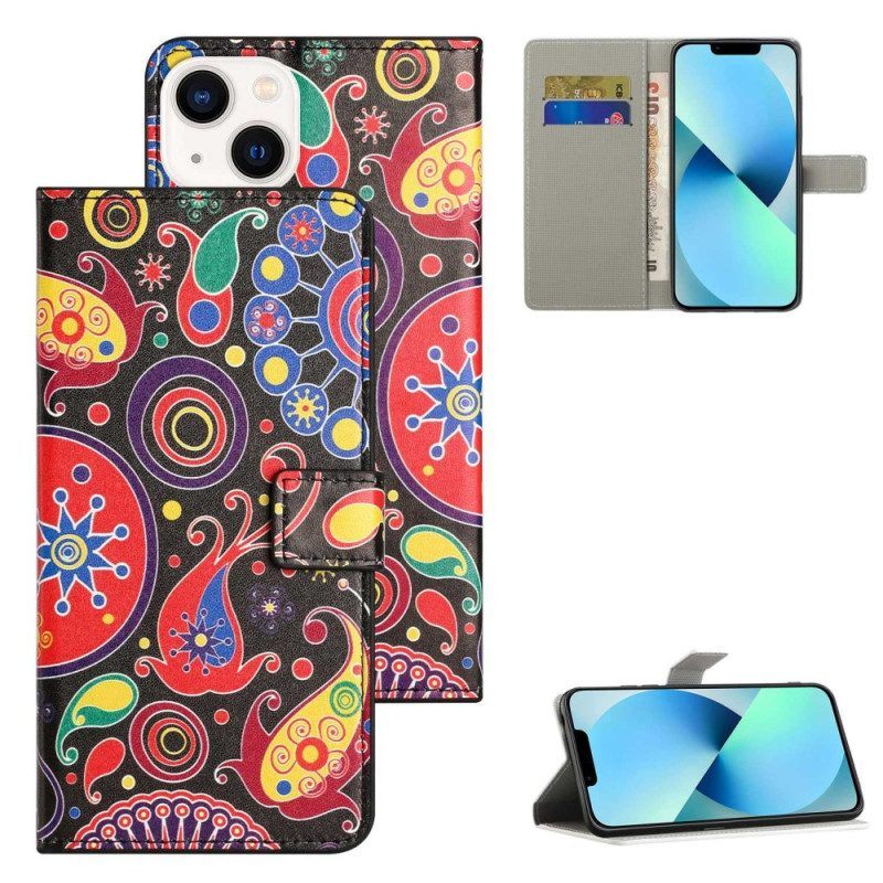 Folio-hoesje voor iPhone 14 Galaxy Patroon