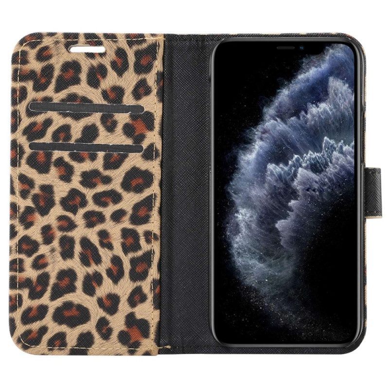 Folio-hoesje voor iPhone 14 Luipaard