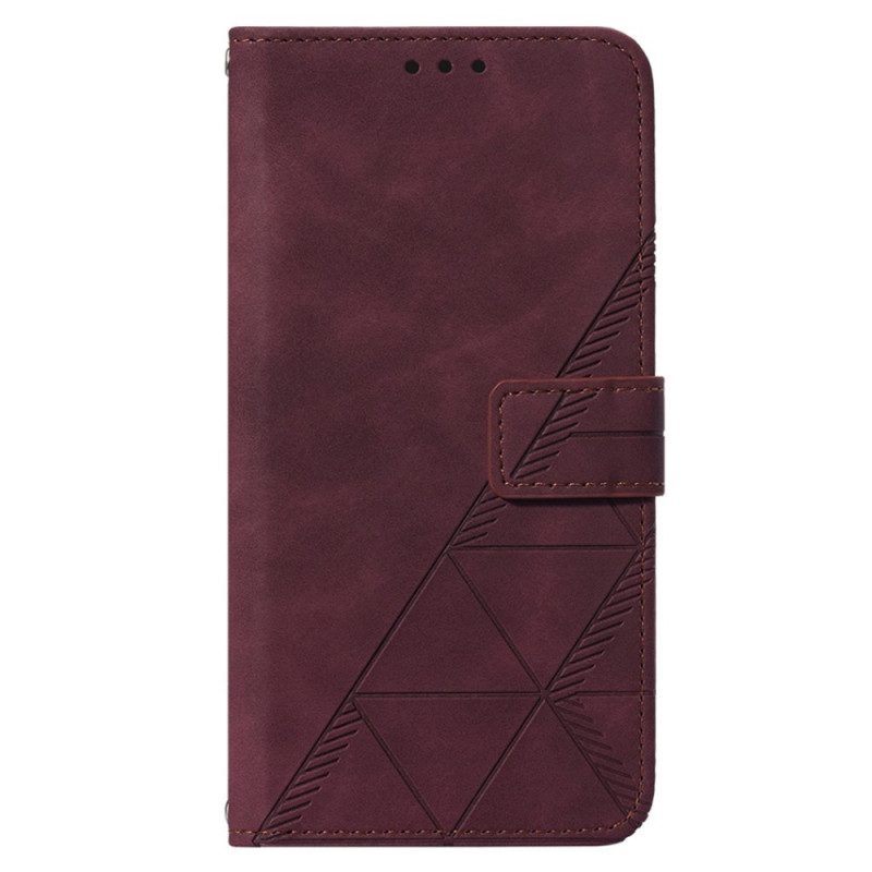 Folio-hoesje voor iPhone 14 Plus Piramide Leereffect