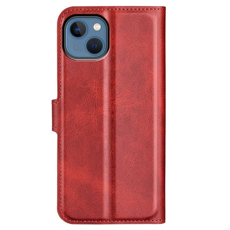 Folio-hoesje voor iPhone 14 Plus Slank Extreem Leereffect