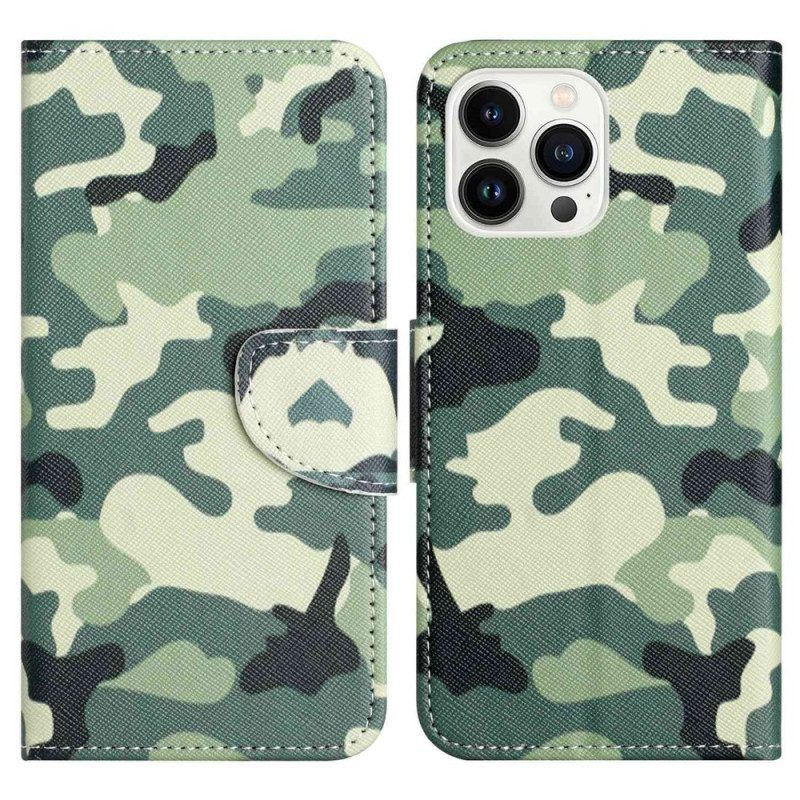 Folio-hoesje voor iPhone 14 Pro Militaire Camouflage