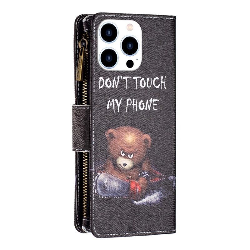 Folio-hoesje voor iPhone 14 Pro Portemonnee Beer Portemonnee