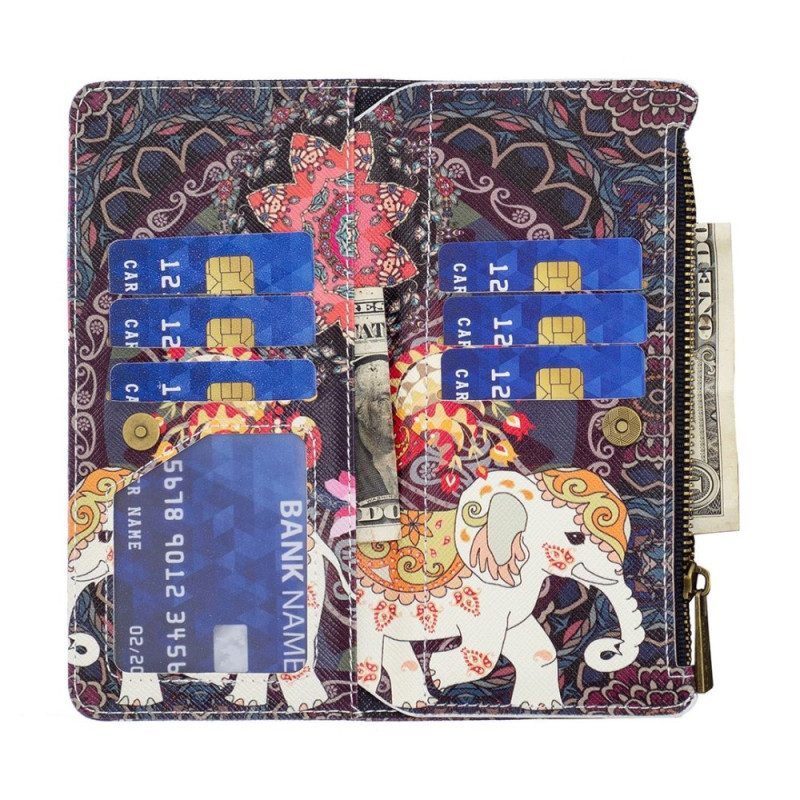 Folio-hoesje voor iPhone 14 Pro Portemonnee Olifant Portemonnee