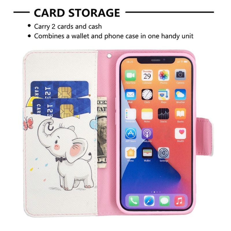 Folio-hoesje voor iPhone 15 Babyolifant