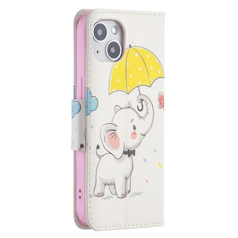 Folio-hoesje voor iPhone 15 Babyolifant