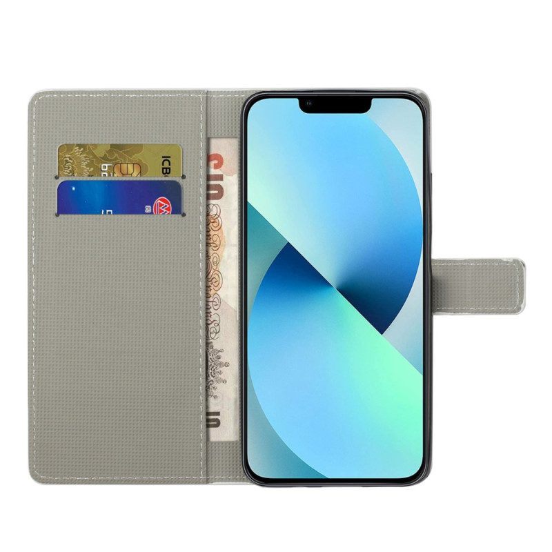 Folio-hoesje voor iPhone 15 Plus Blauwe Vlinder