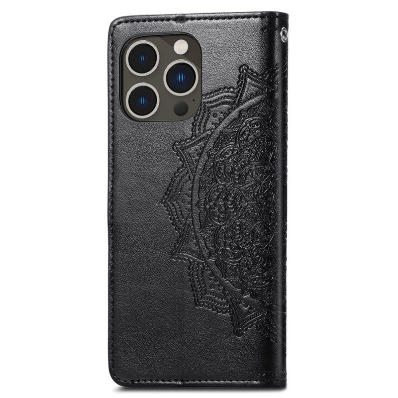 Folio-hoesje voor iPhone 15 Pro Barokmandala