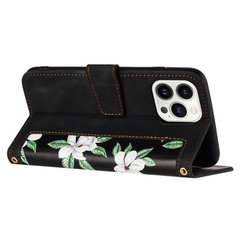 Folio-hoesje voor iPhone 15 Pro Max Luxe Bloemen