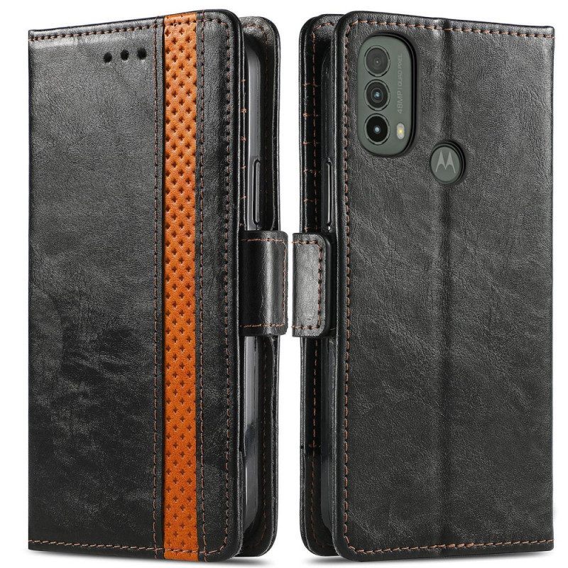 Folio-hoesje voor Moto E40 / E30 / E20 Bicolor Dubbele Sluiting Caseneo