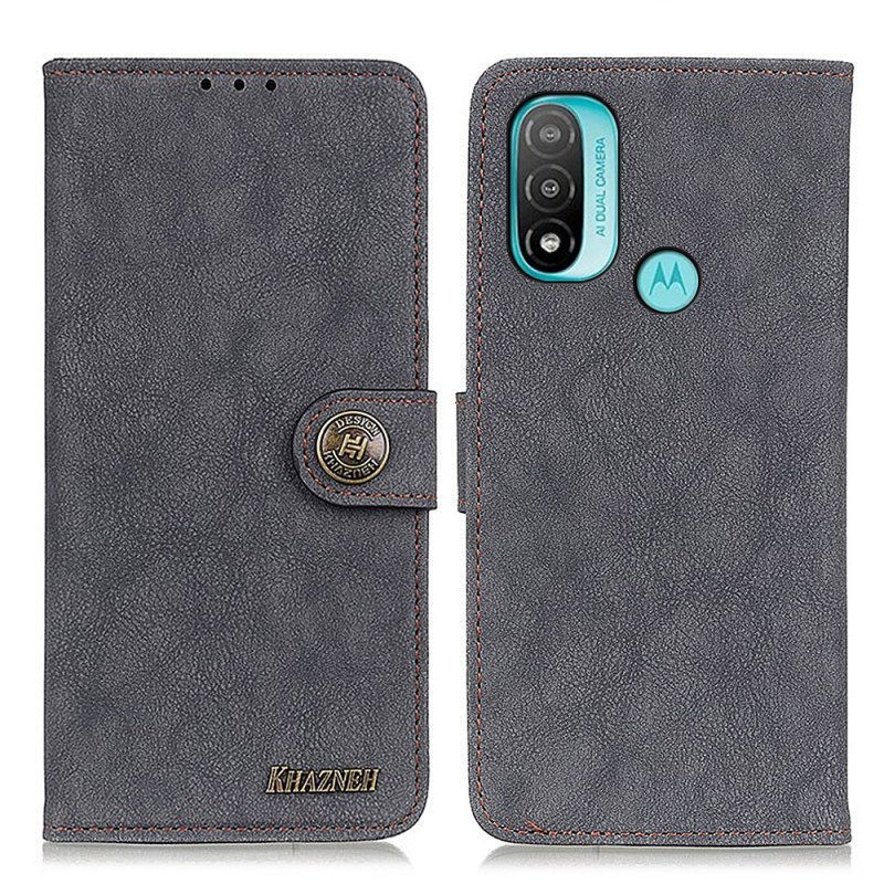 Folio-hoesje voor Moto E40 / E30 / E20 Khazneh Retro Splitleer