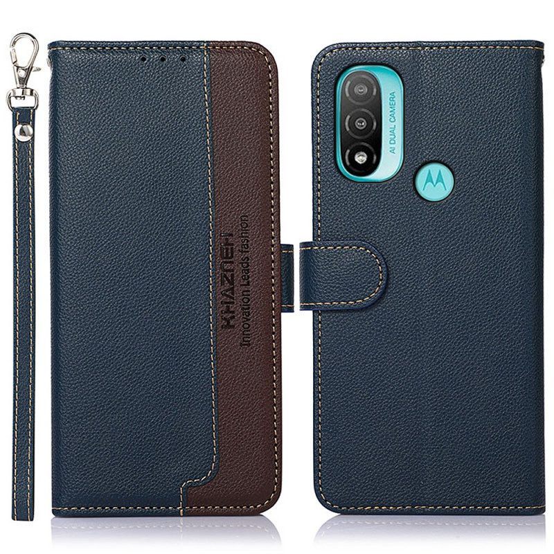 Folio-hoesje voor Moto E40 / E30 / E20 Lychee-stijl Rfid Khazneh