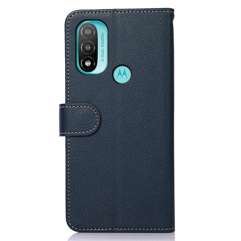 Folio-hoesje voor Moto E40 / E30 / E20 Lychee-stijl Rfid Khazneh