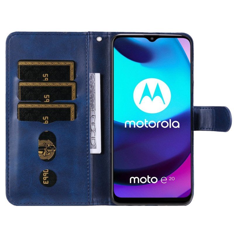 Folio-hoesje voor Moto E40 / E30 / E20 Vintage Portemonnee