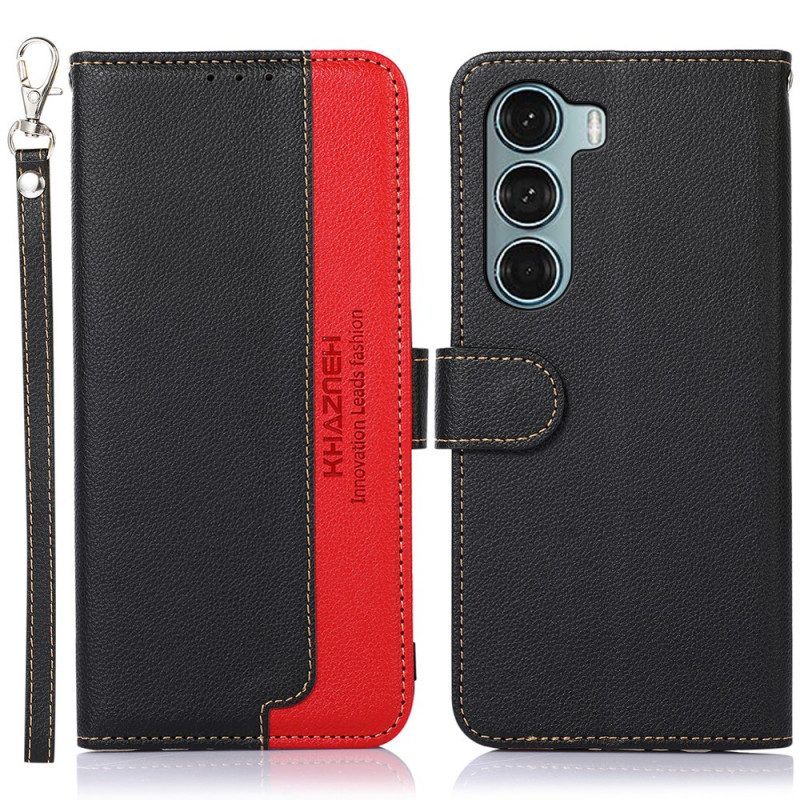 Folio-hoesje voor Moto G200 5G Lychee-stijl Rfid Khazneh